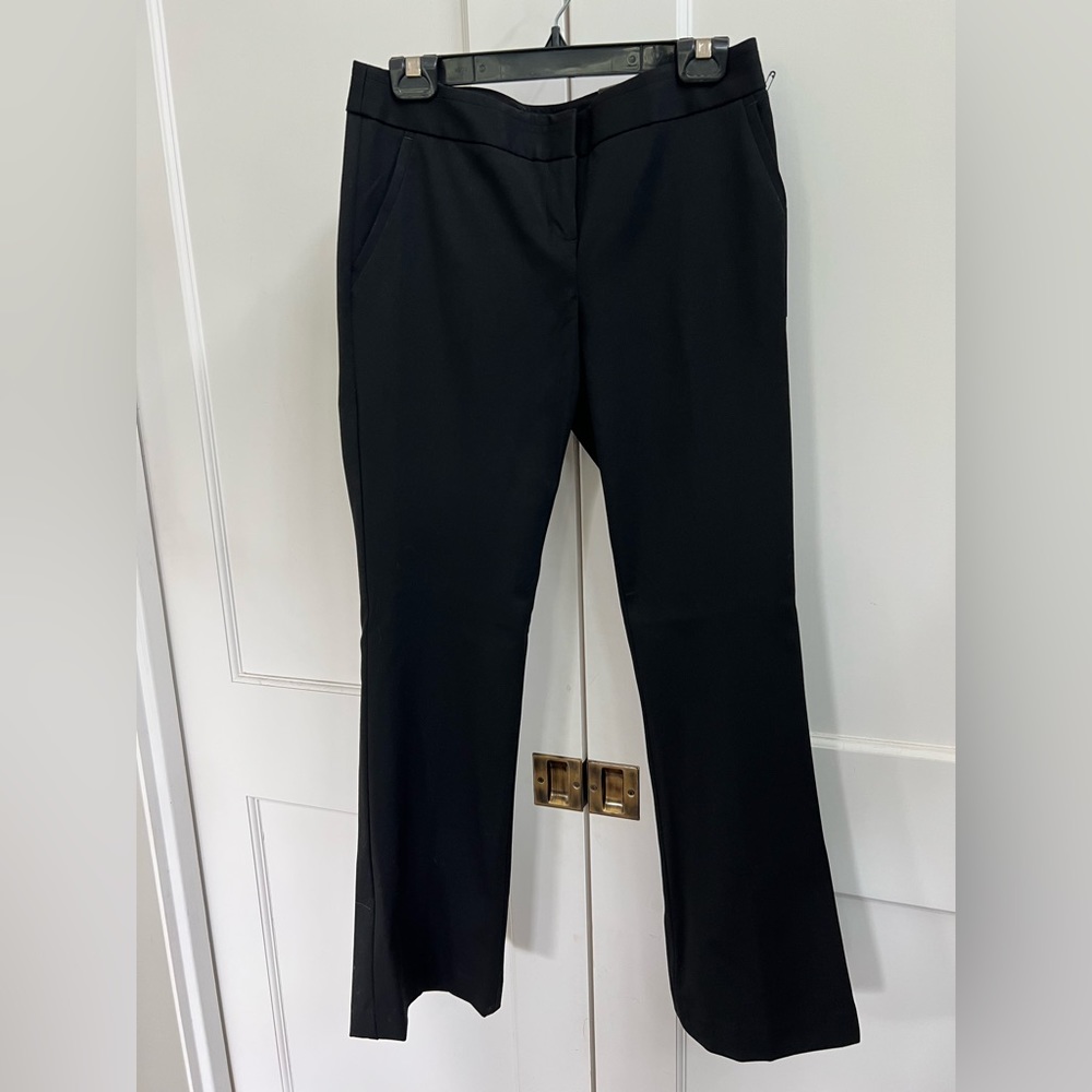 Express Columnist Slim Flare Studio Stretch  Black Dress Pants Size: 2 Short